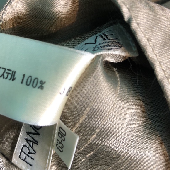 France Andrevie Champagne Wrap Pleated Silk Skirt Size 8 - Picture 4 of 13